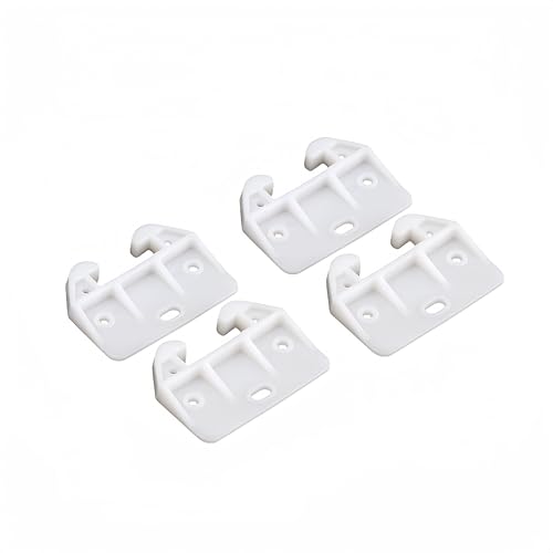 10 Pcs White Drawer Guides Plastic with Screws, Rear Mount for Furniture, Dressers, Wardrobe