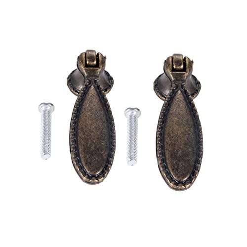 dophee 2 Pack Antique Bronze Single Hole Cabinet Handle Pulls, 2.36"x0.71"