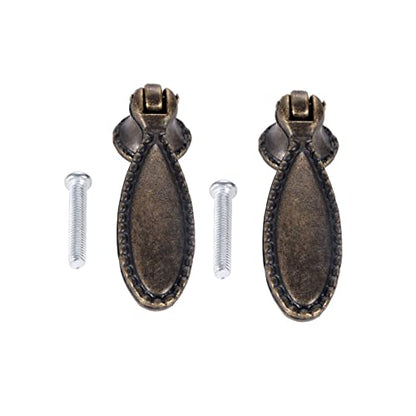 dophee 2 Pack Antique Bronze Single Hole Cabinet Handle Pulls, 2.36"x0.71"