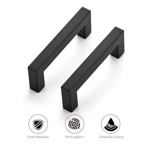 Ravinte Matte Black Square Pulls Cabinet Handles,3-1/2 Inch,30 Pack - color: Matte Black, size: 3-1/2 Inch Hole Center