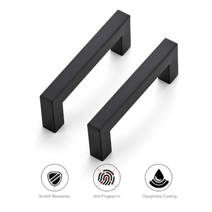 Ravinte Matte Black Square Pulls Cabinet Handles,3-1/2 Inch,30 Pack - color: Matte Black, size: 3-1/2 Inch Hole Center