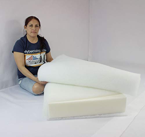 Mybecca 48 Inch Wide (5 Yards) Quilt Batting Multipurpose Dacron Fiber Polyester Wadding Fabric Loft Upholstery Grade Padding 48"x15' (48" x 180") (3' x 15')