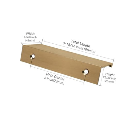 Rergy 10 Pack 3" Cabinet Pulls Champagne Bronze Finger Pulls for Cabinets - color: Champion Bronze, size: Hole Center: 3in(76mm)
