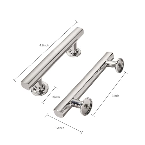 khtumeware 10 Pack 3 Inch(76mm) Polished Nickel Cabinet Pulls Kitchen Solid Heavy Duty Cabinet Pulls Kitchen Cabinet Hardware for Cupboard Drawer Handles Dresser Pulls - color: Polished Nickel, size: 3"(76mm) Hole Center