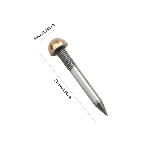 20PCS Brass Gold Round Head Glossy Bubble Nails 6mm Antique Decorative Drum Nails Couch Nails Solid Hemisphere Nails for Fixing Paper Products on Cork Boards Maps Photos DIY Crafts