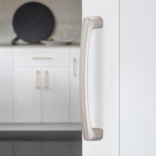 10 Pack 6-1/4 Inch(160mm) Kitchen Cabinet Handles Brushed Satin Nickel Cabinet Pulls Silver Drawer Pulls Zinc Alloy Kitchen Hardware - color: Brushed Satin Nickel, size: 6-1/4'' Hole Center(160mm)