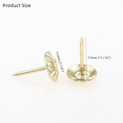 dophee 200Pcs Decorative Upholstery Tacks Nails 7/16 Inch Nails, Gold - color: Gold