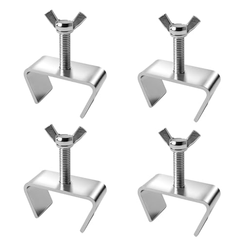 4 PCS 1-1/4IN 304 Stainless Steel Bed Frame Rail Brackets,Heavy Duty Bed Frame Hardware,Bed Rail Brackets for Connecting Bed Frame Rails,Butterfly Knob Clamp Kit - size: 4PC 1-1/4IN