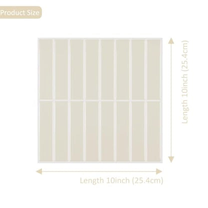 Alwayspon 11.4x9inchx10Pcs 3D Beige Peel and Stick Wall Tile Stickers - color: Beige 2