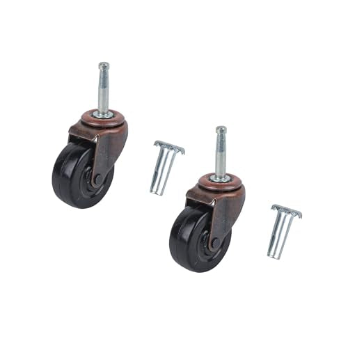 Shepherd Hardware 9345 2-Inch Medium Duty Stem Caster, 2-Pack,Black