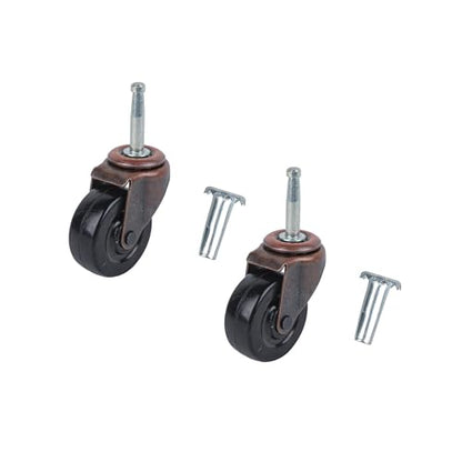 Shepherd Hardware 9345 2-Inch Medium Duty Stem Caster, 2-Pack,Black
