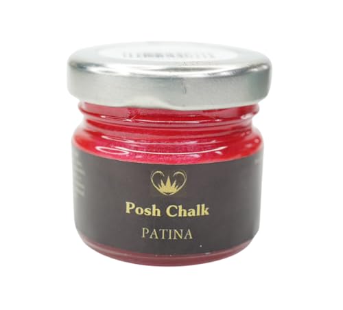 Posh Chalk PC0404 Aqua Patina - Red Medium Cadium 30ml - Water-Based Gilding Wax - Bright, Vibrant, Shiny - DIY Craft Upcycling Furniture - Thick Gooey – Artisan Quality - color: Red Medium Cadium