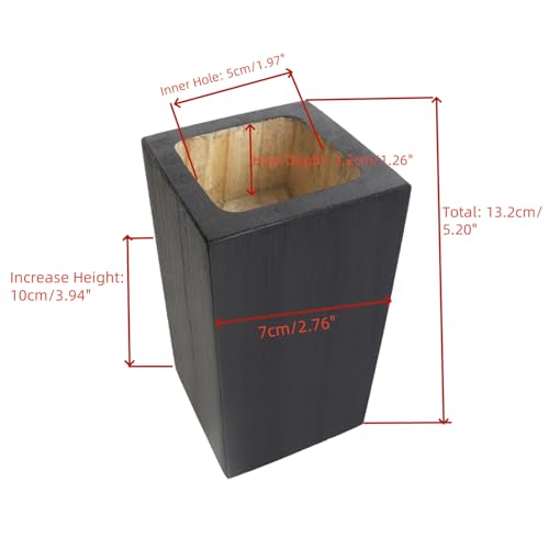 Black Cuboid Pine Wooden Risers for Table Bed Couch Sofa Desk 4Pcs - color: Black, size: In dia 1.97"/H 3.94"