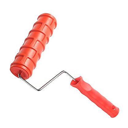 Utoolmart 7" Home Wall Rubber Paint Roller 175mm Wooden Grain Painting Roller with Plastic Handle 1Pcs - size: EG191T
