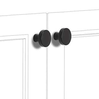 COTYKILEY 10 Pack Drawer Pulls Matte Black Kitchen Cabinet Knobs Solid Round Drawer Knobs Cabinet Hardware Zinc Black - color: Matte Black