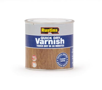 Rustins Quick Dry Varnish Clear Satin 250ml | 8.5 Fl. Oz. - color: Satin Clear, size: 250ml