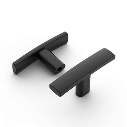 Amerdeco 10 Pack Matte Black Cabinet Knobs Single Hole Cabinet Handles 2 Inch Solid Zinc Alloy Cupboard Drawer Knobs Kitchen Cabinet Knobs T Bar Hardware ZH0003MBK - color: Matte Black, size: Knobs