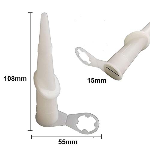 10-Pack Caulk Nozzles - Brostown Universal 360 Degree Rotating Bent Cartridge Sealant Nozzle Plastic Caulking Glue Head