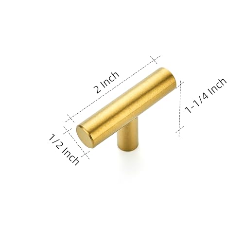 Ravinte Brushed Brass Cabinet Pulls Cabinet Handles Single Hole 10 Pack - color: Brushed Brass