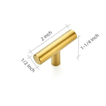 Ravinte Brushed Brass Cabinet Pulls Cabinet Handles Single Hole 10 Pack - color: Brushed Brass