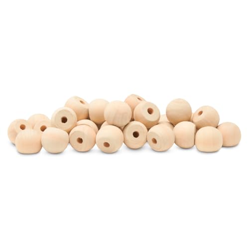 Wood Knobs, 3/4 Inch Round Natural Wood Drawer Pulls, Pack of 50 Unfinished Wooden Drawer Knobs, Ball Shaped Wooden Cabinet Knob, Nursery Dresser Knob, Wood Door Knob and Crafts - size: 3/4 inch