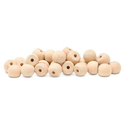Wood Knobs, 3/4 Inch Round Natural Wood Drawer Pulls, Pack of 25 Unfinished Wooden Drawer Knobs, Ball Shaped Wood Cabinet Knobs, Nursery Dresser Knobs, Wood Door Knobs and Crafts - size: 3/4 inch