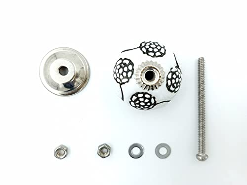 Set of 10 Ceramic Cabinet Colorful Knobs for Kitchen, Cabinet, Drawer, Wardrobe (Black and White) - color: Black and White