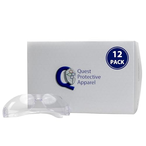 Quest Anti-Fog Safety Glasses, ANSI Z87.1, Clear, Pack of 12 - color: Clear, size: Pack of 12