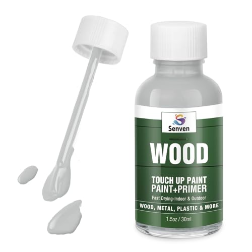 Wood Touch Up Paint High Gray Touch Up Paint Pen for Wood Scratch Repair Chips Spots Refinishing Kitchen Cabinets Furniture Doors Tables Dressers Trim Repair 1.5 Oz Interior/Exterior Waterproof - color: Gray, size: 1.5 Fl Oz (Pack of 1)