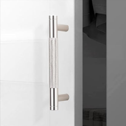 10 Pack 3.75 Inch Brushed Satin Nickel Kitchen Cabinet Handles - color: Brushed Satin Nickel, size: 3-3/4'' Hole Center(96mm)