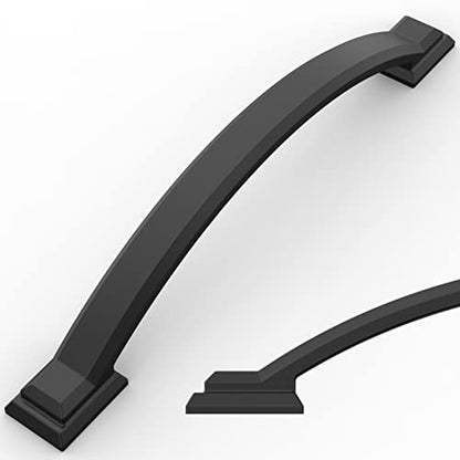 Amerdeco 10 Pack Matte Black Cabinet Pulls 7" - color: Matte Black, size: 7" hole center