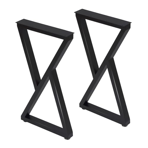 Taelakeni 36 Inch Metal Bar Table Legs, Heavy Duty Dinning Table Leg with Adjustment Feet Pads, Set of 2, Double Triangle - color: Double Triangle, size: 36 IN