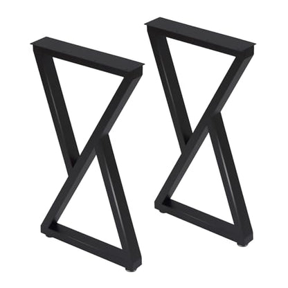 Taelakeni 36 Inch Metal Bar Table Legs, Heavy Duty Dinning Table Leg with Adjustment Feet Pads, Set of 2, Double Triangle - color: Double Triangle, size: 36 IN