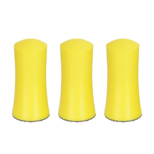 HARFINGTON 3pcs 1-Inch Hand Sanding Blocks Round for 1" Hook and Loop Discs Sandpapers for Wood Metal Mirror Car Polishing
