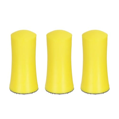 HARFINGTON 3pcs 1-Inch Hand Sanding Blocks Round for 1" Hook and Loop Discs Sandpapers for Wood Metal Mirror Car Polishing
