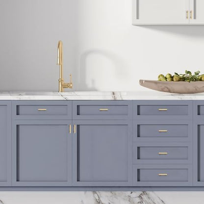 HOME EDIT 25 Pack 2-1/2 inch Cabinet Handles, Kitchen Cabinet Handles Gold Drawer Pulls Zinc Alloy Square Bar Kitchen Pulls - color: Gold, size: 2-1/2 Inch Hole Center