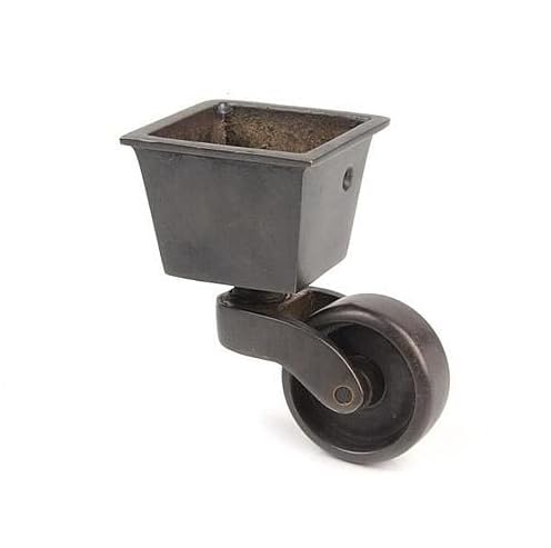 Van Dyke's Restorers Vintage Classic Solid Brass Square Cup Caster Wheel, Bronze, 1 1/4 Inch – Durable Furniture Caster for Chairs, Cabinets & DIY Projects - style: Square 1 1/4 Inch