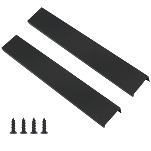 30 Pack Matte Black Finger Pulls for Cabinets, Modern Edge Pulls - color: Black-30Pack, size: 7.87in(200mm) Overall Length