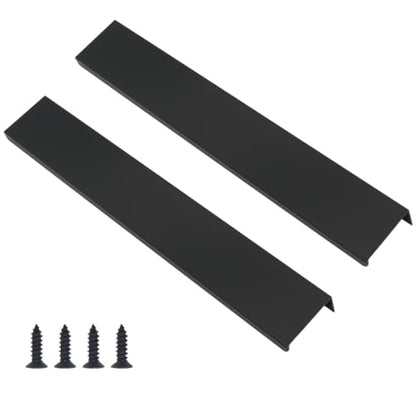 30 Pack Matte Black Finger Pulls for Cabinets, Modern Edge Pulls - color: Black-30Pack, size: 7.87in(200mm) Overall Length