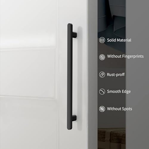 10 Pack 7.5 Inch(192mm) Kitchen Cabinet Handles Matte Black Cabinet Pulls Kitchen Cabinet Hardware Drawer Pulls for Cupboard Wardrobe - color: Matte Black, size: 7.5"/192MM Hole Center