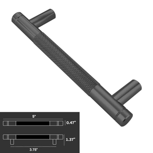 12 Pack 3 3/4 Inch 96 mm Black Barrel Cabinet Pulls Cupboard Aluminum Handles Drawer Pull Cabinet Handles - color: Black, size: 3 3/4 Inch