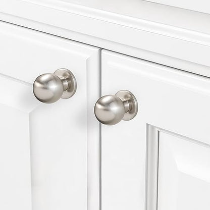 10 Pack Cabinet Handles - Brushed Satin Nickel Knobs, Silver Drawer Knobs, Zinc Alloy Hardware for Cabinets & Cupboards - color: Brushed Satin Nickel