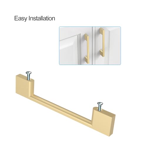9BUILD 10 Pack Brushed Brass Cabinet Pulls 3.75 Inch Kitchen Cabinet Handles, Cabinet Hardware for Cupboard Drawer Pulls - color: Brushed Brass, size: 3.75"/96MM Hole Center, style: 10 Pack