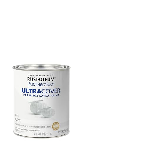 Rust-Oleum Painter's Touch Latex Brush-On Paint, Gloss White - color: Gloss White, size: 1 Quarts (Pack of 1)
