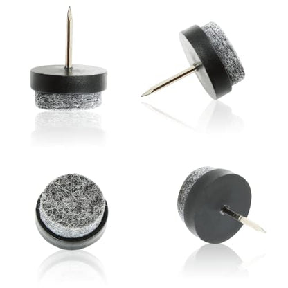 40 PCS 20mm Nail-On Felt Glides, Chair Leg Protector Black - size: 20mm - Black