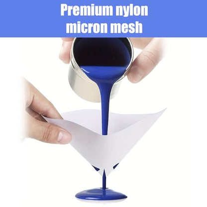 100PCS 100 Micron Paint Filter Strainers Paper Cone- Fine Nylon Mesh Paint Mixing Cup Strainer- Disposable Funnel Filter Spray Gun Sprayer Accessory Car Body Repair Paint Tools & Equipment