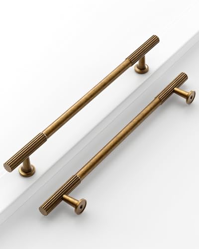 Antique Brass Cabinet Handles Kitchen Pulls 7.5 Inch 10 Pack - color: Antique Brass, size: Handle - 7.5"/192MM Hole Center