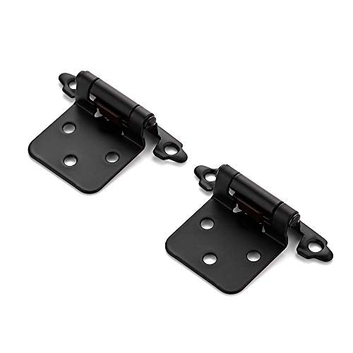 Ravinte Black Kitchen Cabinet Hinges, 1/2 Inch Overlay, 10 Pack - size: 1/2 inch Overlay