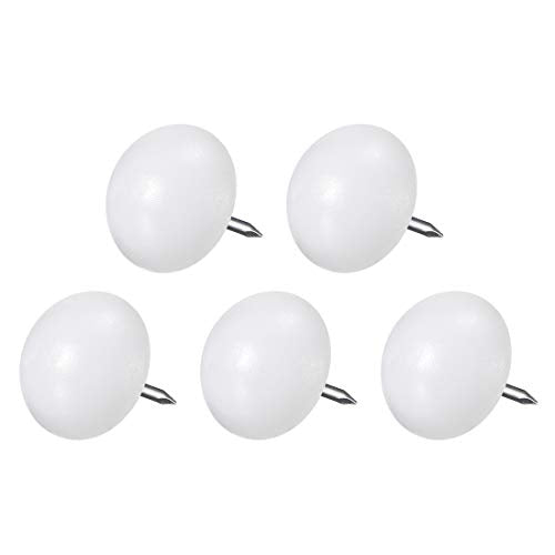 uxcell Furniture Feet Nail Plastic Glide Nails Chair Table Leg Protector Pads 16mm Dia White 5pcs