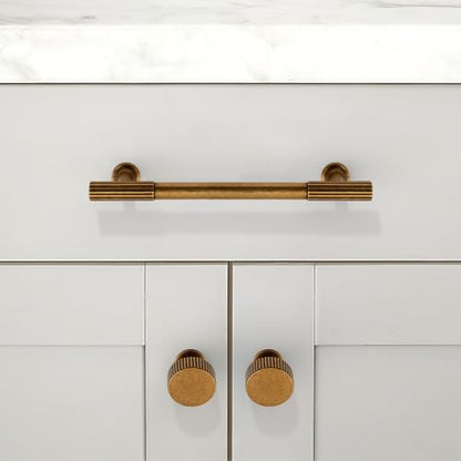 10 Pack Antique Brass Cabinet Knobs 1-1/10 Inch(28mm) Single Hole Cabinet Pulls Round Kitchen Cabinet Knobs Drawer Knobs - color: Antique Brass, size: Single Hole Knob